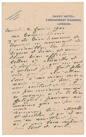 Lot #636 Claude Monet: Between meals with John Singer Sargent, Monet takes in Queen Victoria's state funeral: 