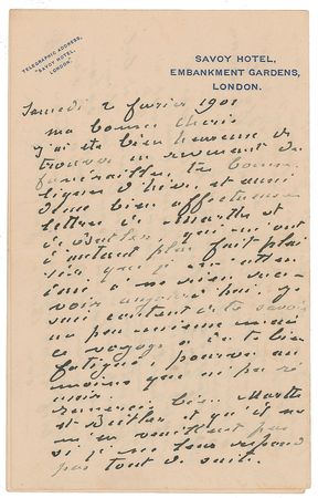 Lot #636 Claude Monet: Between meals with John Singer Sargent, Monet takes in Queen Victoria's state funeral: 