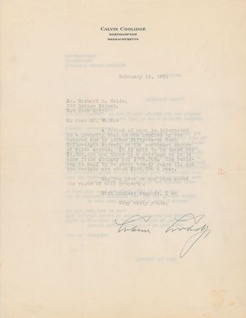 Lot #107 Calvin Coolidge - Image 1
