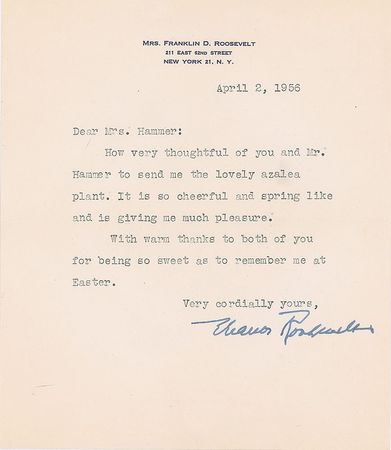 Lot #169 Eleanor Roosevelt Typed Letters Signed - Image 1