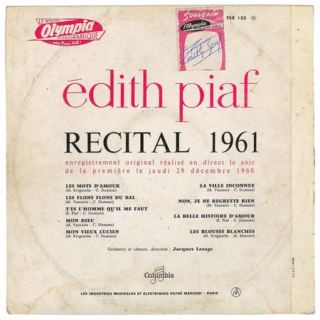 Lot #805 Edith Piaf Album - Image 1