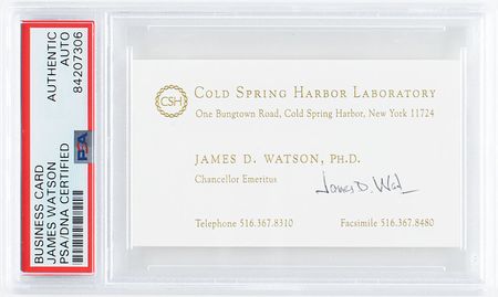 Lot #457. DNA: James Watson Business Card