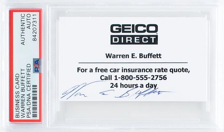 Lot #454. Warren Buffett Business Card