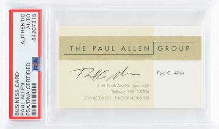 Lot #453. Paul Allen Business Card