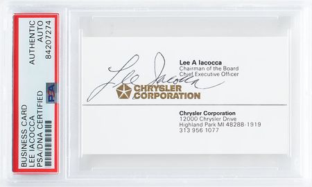 Lot #463. Lee Iacocca Business Card