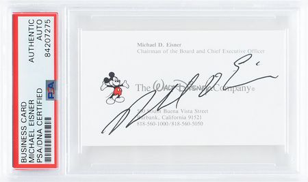 Lot #458. Michael Eisner Business Card