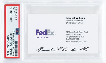 Lot #475. Frederick W. Smith Business Card