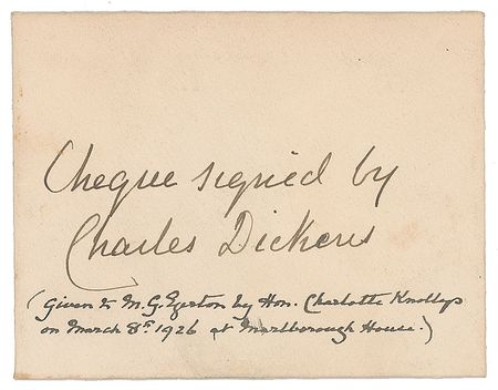 Lot #709 Charles Dickens Check - Image 2