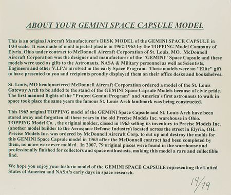 Lot #587 Gemini Spacecraft Model - Image 4