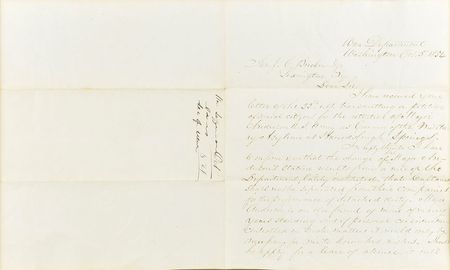 Lot #492 Jefferson Davis Handwritten Letter Signed - Image 1