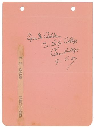 Lot #395 Nobel Prize in Physiology or Medicine: 1932 Signatures - Image 1