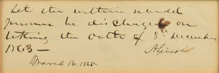 Lot #26 Abraham Lincoln: Lincoln releases Confederate POWs upon taking the amnesty oath - Image 3