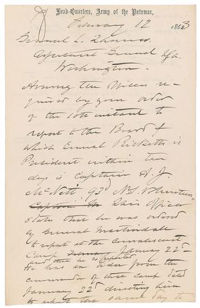 Lot #524 Joseph Hooker Handwritten Letters Signed - Image 1