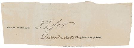 Lot #16 John Tyler and Daniel Webster Signatures