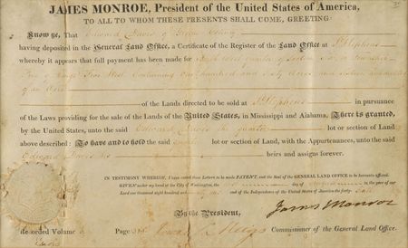 Lot #5 James Monroe Signed Document
