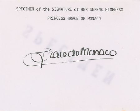 Lot #932 Grace Kelly Signature - Image 2