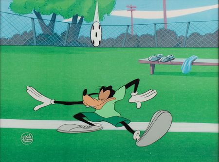 Lot #611  Goofy production cel from Sport Goofy in Soccermania - Image 1