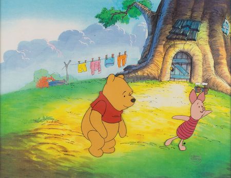 Lot #665 Winnie the Pooh and Piglet production cel from The New Adventures of Winnie the Pooh Production Cel - Image 1