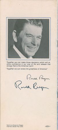 Lot #163 Ronald Reagan Brochure - Image 2