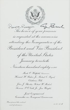 Lot #164 Ronald Reagan Invitation - Image 1