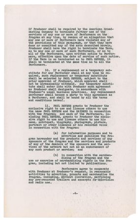 Lot #835 Paul Revere and the Raiders Signed Document - Image 4