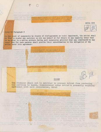 Lot #892 Warren Beatty and Elia Kazan: Contract for Beatty's debut role in Splendor in the Grass—initialed a whopping 15 times by the Hollywood newcomer - Image 2