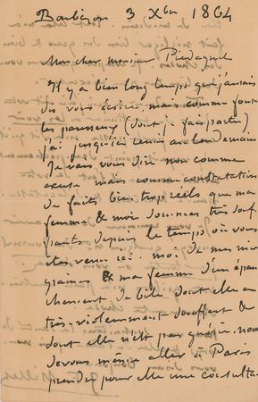 Lot #635 Jean-François Millet Handwritten Letter Signed - Image 1