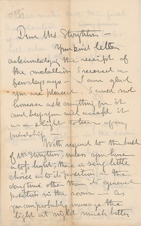 Lot #643 Augustus Saint-Gaudens: Saint-Gaudens letter with rare bust sketch - Image 1