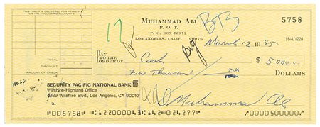 Lot #990 Muhammad Ali Check - Image 1