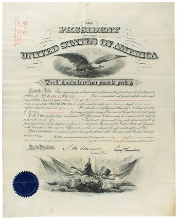 Lot #39 Benjamin Harrison Signed Document - Image 1