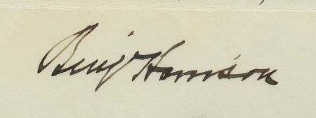 Lot #39 Benjamin Harrison Signed Document - Image 2