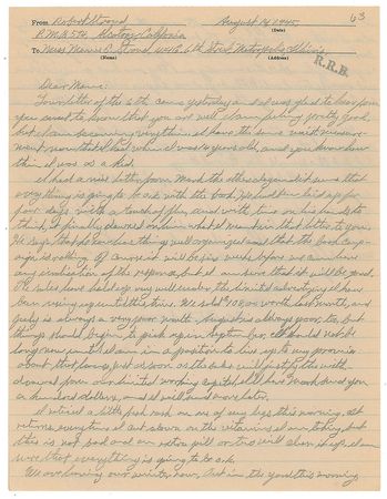 Lot #430 Robert Stroud Handwritten Letter Signed - Image 1