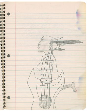 Lot #9285  Prince's Handwritten Lyrics and Sketch Notebook - Image 4