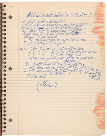 Lot #9285  Prince's Handwritten Lyrics and Sketch Notebook - Image 8