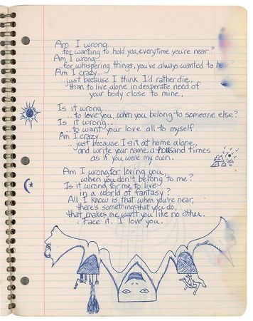 Lot #9285  Prince's Handwritten Lyrics and Sketch Notebook - Image 10