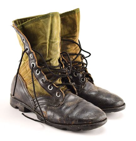 Lot #9168  Boston: Sib Hashian's Army Field Uniform with Boots and Helmet - Image 8