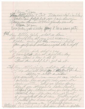 Lot #9287  Prince's Handwritten Lyrics for 'Gett Off' - Image 1