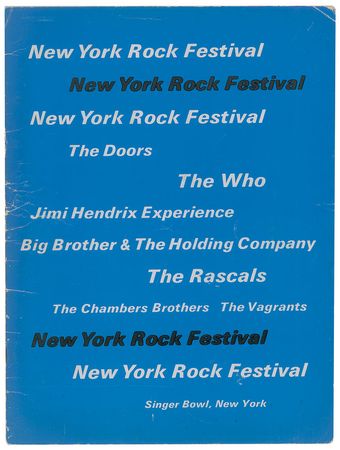 Lot #9069  New York Rock Festival 1968 Program and Ticket Stub: Jimi Henrix, Janis Joplin, and Jim Morrison - Image 2