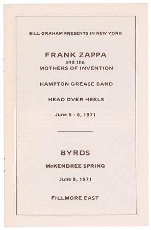 Lot #9056 John Lennon and Frank Zappa Jam Session Fillmore East Program - Image 2