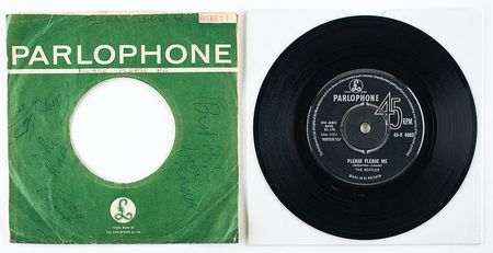 Lot #9014  Beatles Signed 'Please Please Me' 45