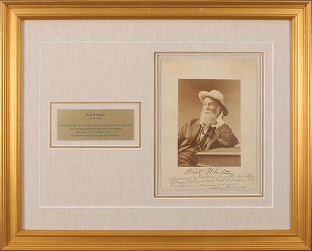 Lot #547 Walt Whitman: Unusually large Whitman portrait from his book of letters with Anne Gilchrist - Image 1