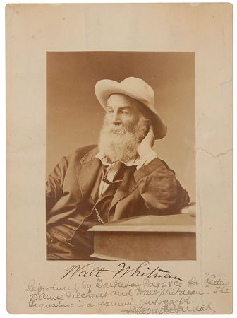 Lot #547 Walt Whitman: Unusually large Whitman portrait from his book of letters with Anne Gilchrist - Image 2