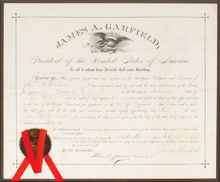 Lot #28 James A. Garfield: Exceedingly scarce