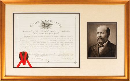 Lot #28 James A. Garfield: Exceedingly scarce Garfield presidential appointment of a New York postmaster - Image 2