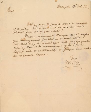 Lot #175 Henry Clay: America on the brink in 1812: 