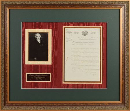 Lot #328 Charles Maurice de Talleyrand Signed Document - Image 1