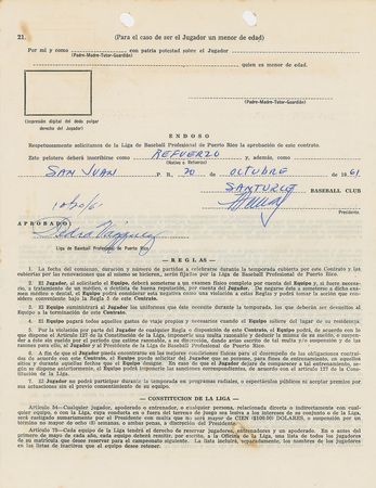 Lot #1074 Bob Gibson Signed Contract - Image 1