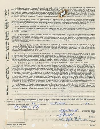 Lot #1074 Bob Gibson Signed Contract - Image 2