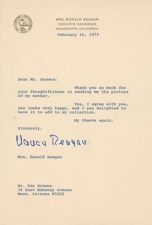 Lot #155 Nancy Reagan: 