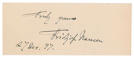 Lot #295 Fridtjof Nansen Signature - Image 1